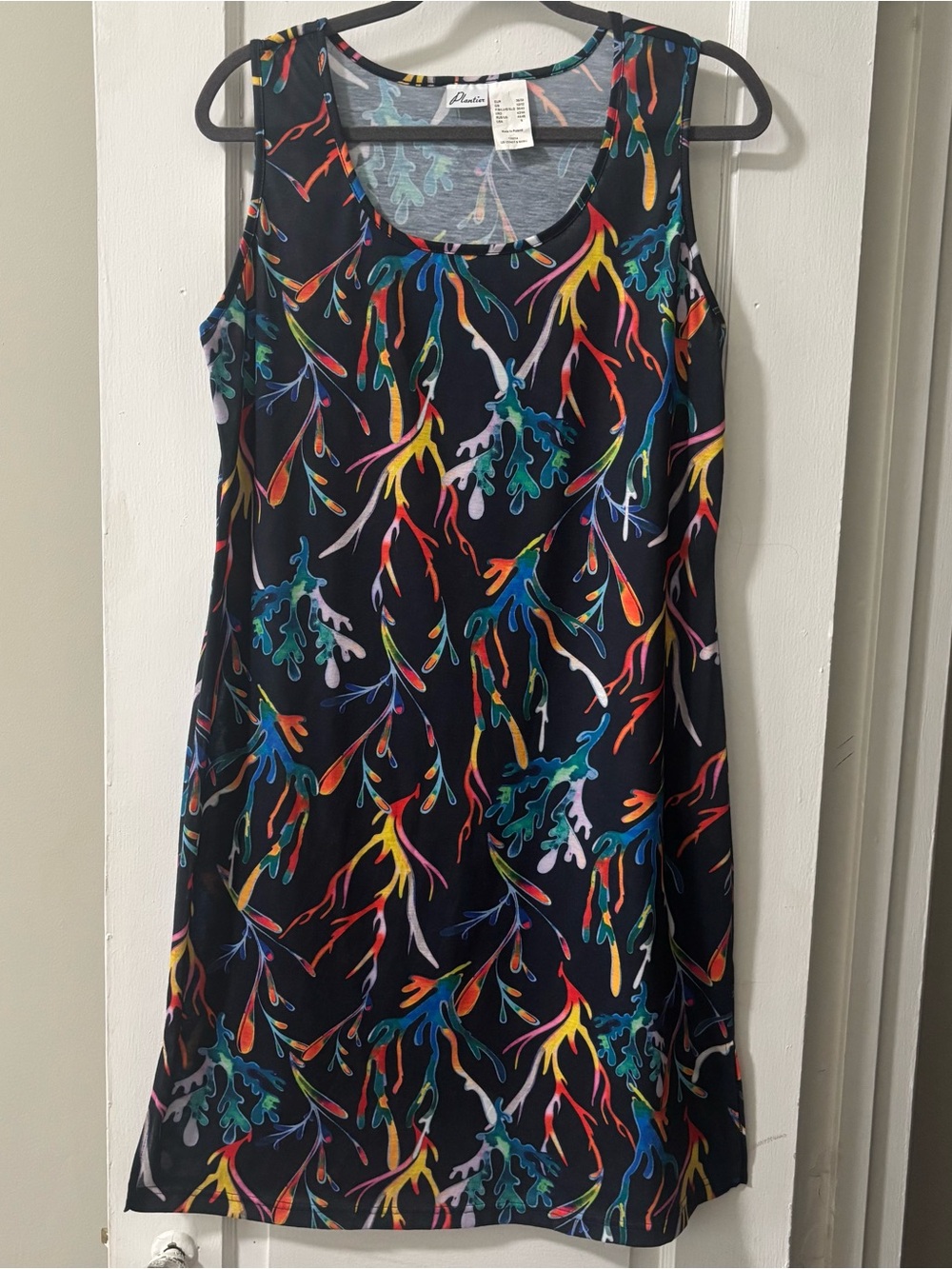 Abstract Sheer Multicolor Dress